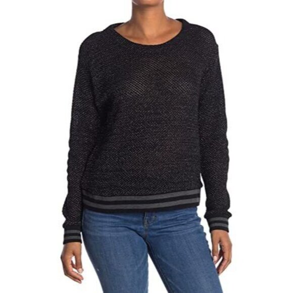 Splendid Womens Contrast Trim Loose Knit Sweatshirt Size S - Picture 1 of 1